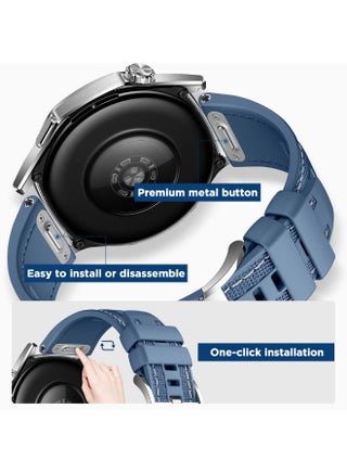 22mm Silicone Watch Strap Compatible with Huawei Watch GT6/GT6 Pro/GT5/GT5 Pro/4/3/GT Runner 46mm, Soft Watch Band for Huawei Watch 4/3 46mm, Quick Release Breathable Watchband for Galaxy Watch 3 45mm Straps, Black - view 5