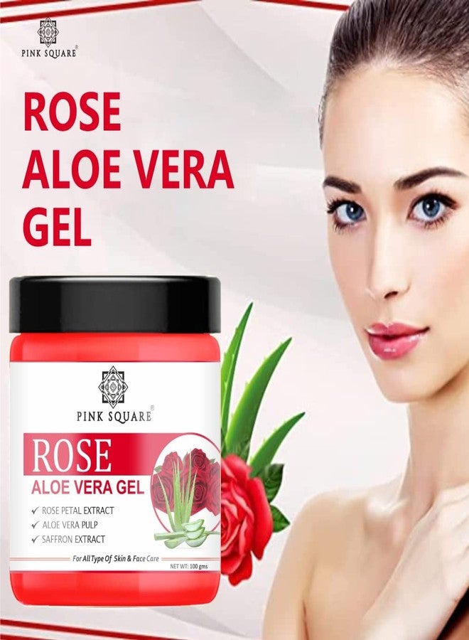 Pink Square Rose Aloe Vera Face Gel For Daily use of Skincare Reduce Dark Spots & Acne Free Skin Pack of 3 of 100 Grams(300 Grams) - Image 3