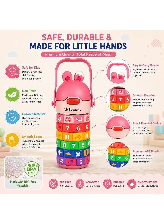 Ebazario Kids Montessori Water Bottle Counting Toy with Number Rings, Educational Learning Bottle for Toddlers, Colorful Math Stacking Toy, Preschool Brain Development Gift for Boys and Girls - Image 4