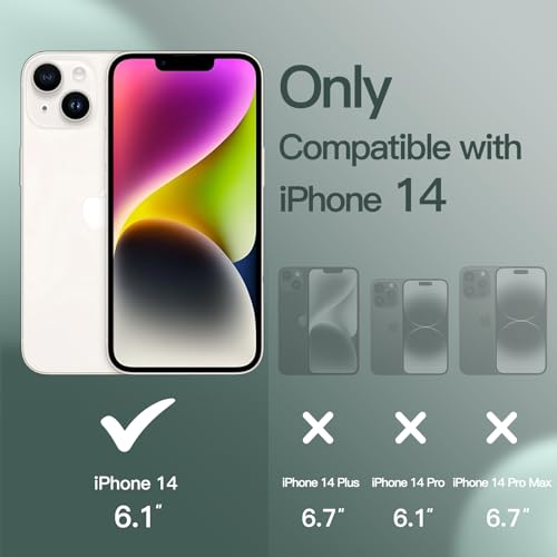 JETech Silicone Case for iPhone 14 61Inch SilkySoft Touch FullBody Protective Phone Case Shockproof Cover with Microfiber Lining Midnight Green - Image 3
