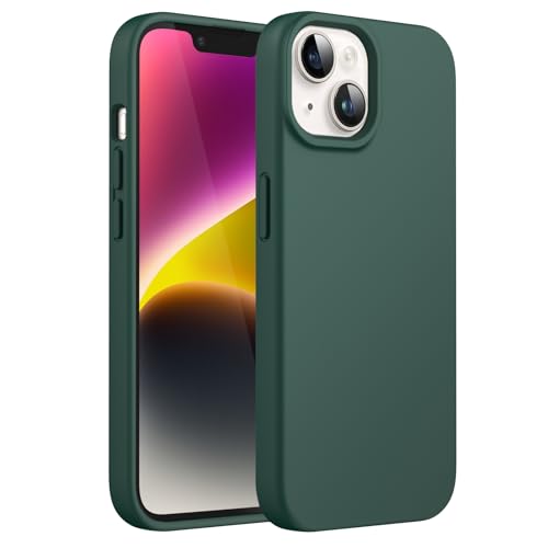 JETech Silicone Case for iPhone 14 61Inch SilkySoft Touch FullBody Protective Phone Case Shockproof Cover with Microfiber Lining Midnight Green - Image 1