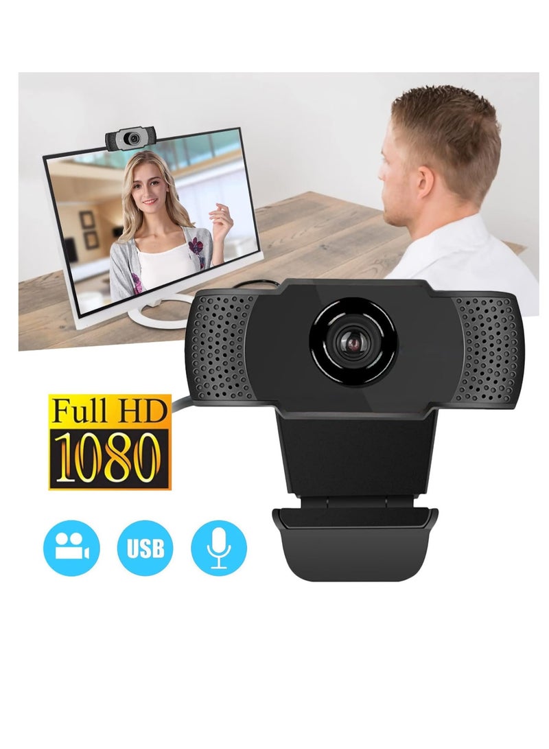 كاميرا كمبيوتر Yanmis مع محرك أقراص مجاني USB 2.0 1920 x 1080 30 هرتز مع ميكروفون مدمج، كاميرا ويب 1080 بكسل لمكالمات الفيديو، تسجيل في الوقت الحقيقي - Image 2