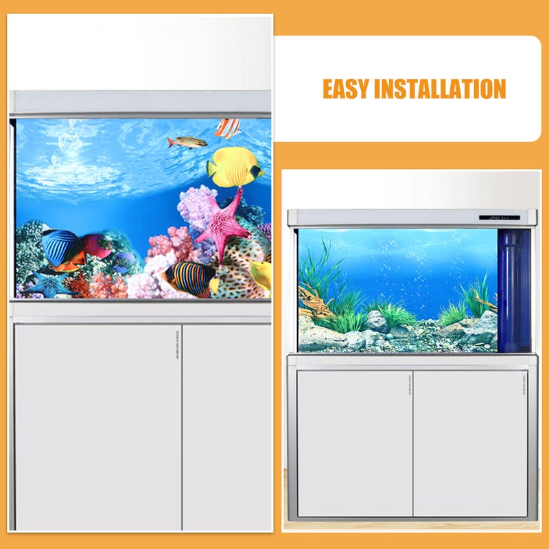 Removable Aquarium Background Paper Replaceable Fish Background Fish Supply Household Wallpaper Vivid Aquarium Poster - Image 5