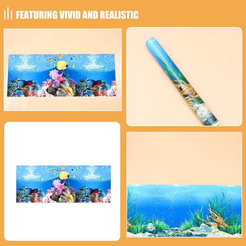 Removable Aquarium Background Paper Replaceable Fish Background Fish Supply Household Wallpaper Vivid Aquarium Poster - Image 3