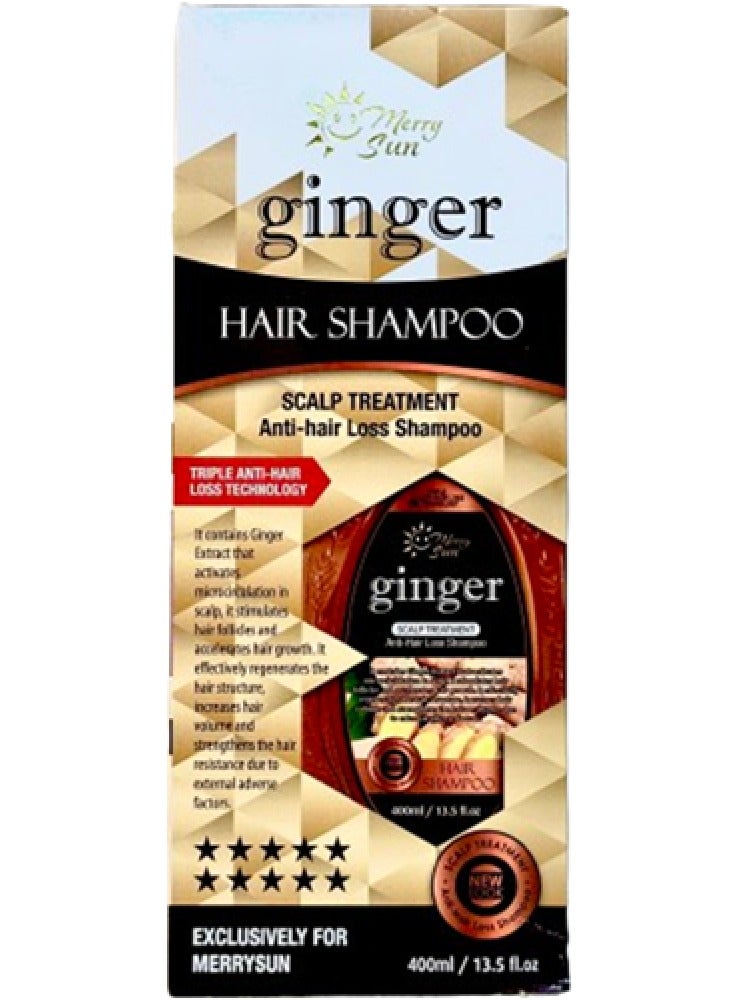 Merry Sun Ginger Hair Shampoo – Scalp Treatment & Anti-Hair Loss Formula (400ml) – Strengthens & Revitalizes Hair - Image 1