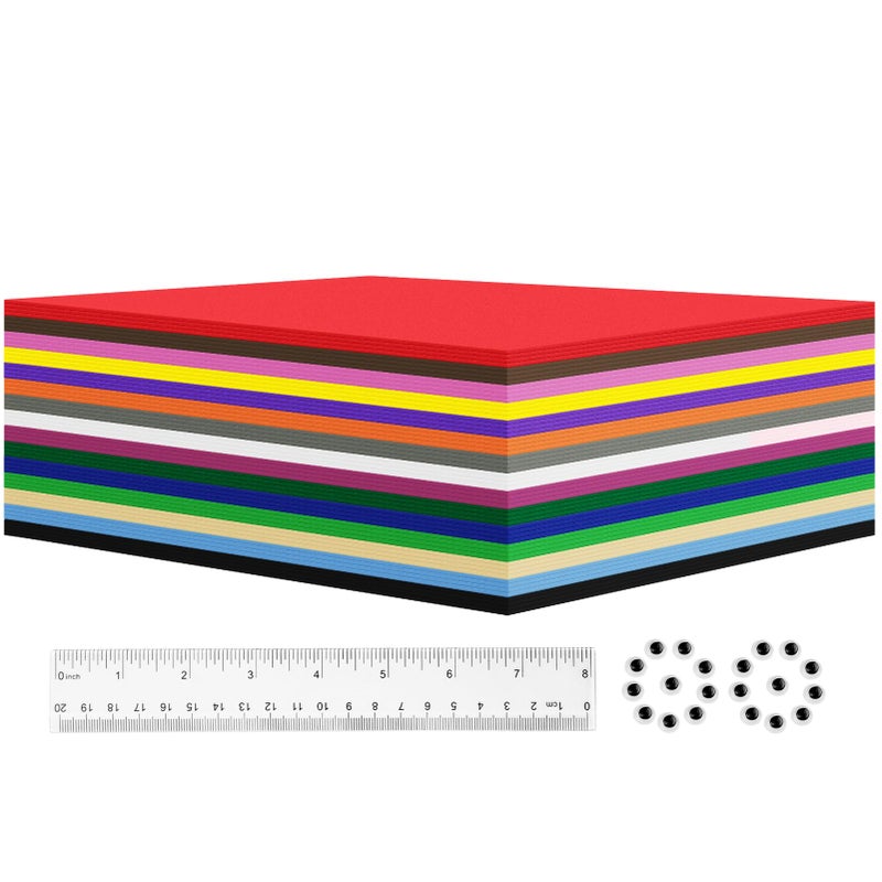 biguphate 60 Pack EVA Foam Sheets, 12 x 8 Inch, 1mm Thick, Assorted 15 Colors Crafting Sponge Foam Paper for Scrapbooking and DIY Craft Projects - Image 1