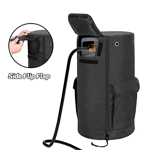 SAMDEW 30 lb Propane Tank Cover with Side Flip Flap & Stable Tabletop Feature, Outdoor Propane Tank Cover for 30 lb Propane Gas Cylinder, with 2 Storage Pockets, Water & Wear-Resistant, Bag Only - Image 4