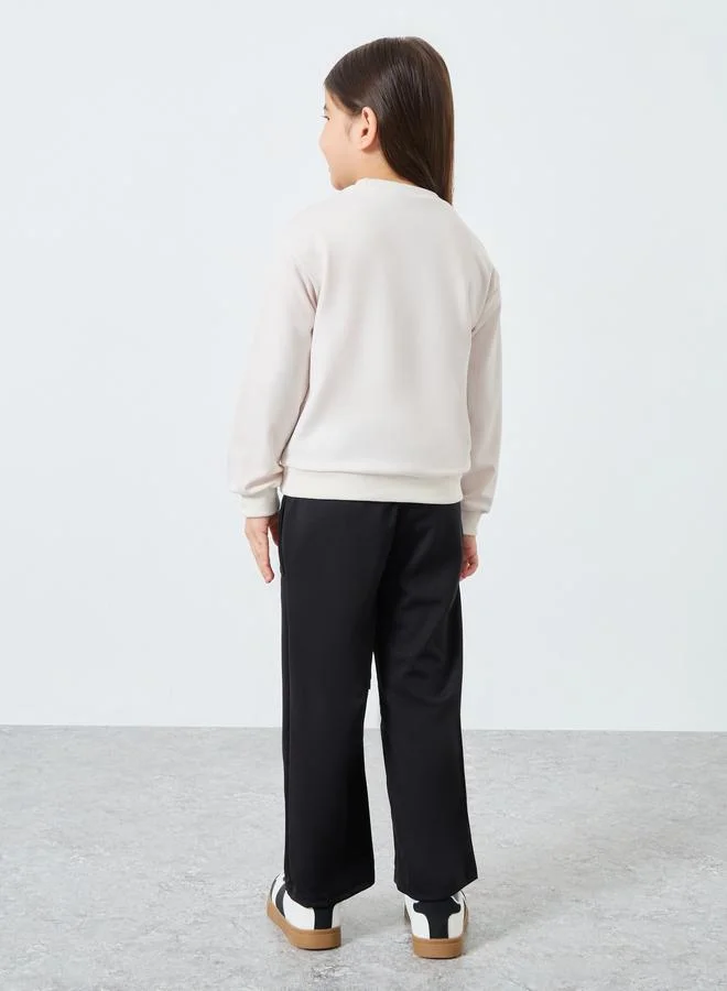 Styli Styli Girls Bow Detail Sweatshirt and Joggers Set
