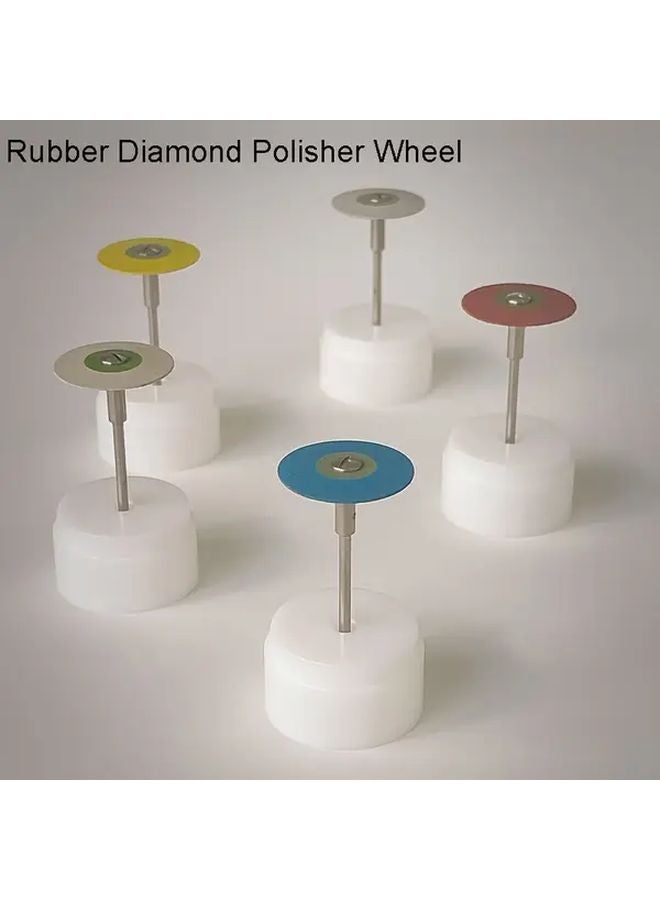 White Zirconium Oxide Grinding Head Rubber Diamond Polishing Mounted Point Dual Color Wheel - Image 2