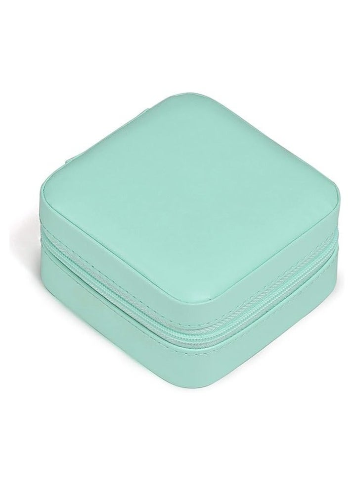 Elegant Velvet Travel Jewelry Box, Portable Small Jewelry Box, Small Storage Organizer for Rings, Earrings, Necklaces, Bracelets, Perfect Gift for Women and Girls (Light Green)  - Image 3