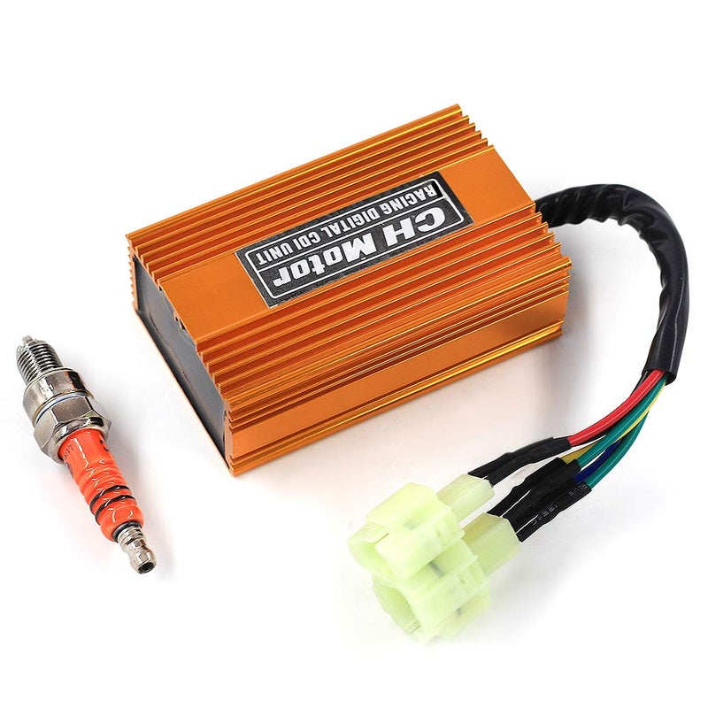 Trkimal Upgrade Racing Tuning DC Cdi Box 6pin + Spark Plug for GY6 125cc 150cc 250cc 4 stroke 152QMI/157QMJ Engine, Moped Scooter ATV Go Kart No Rev Limit - Image 5