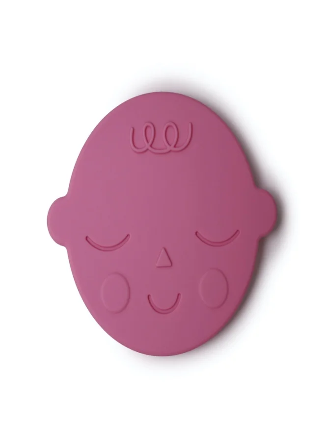mushie Teether Face Bubblegum