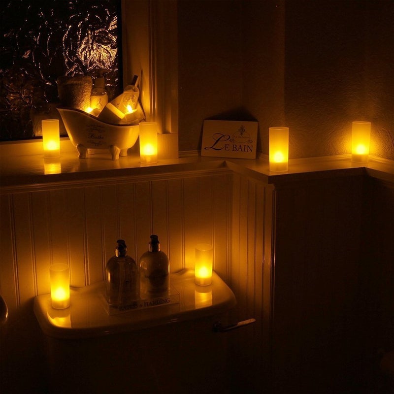 WoneNice WoneNice Rechargeable Tea Lights Flickering Flameless Candles with Charging Base and AC Adapter, Romantic for Lantern Party Restaurants Weddings Christmas and Holiday Decoration  - Image 4