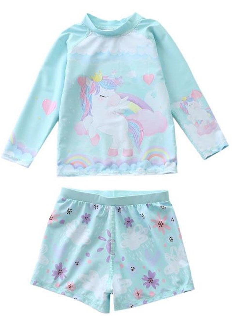 3pcs girls long sleeves long pants shorts sun protection cartoon cute swimsuit - Image 3