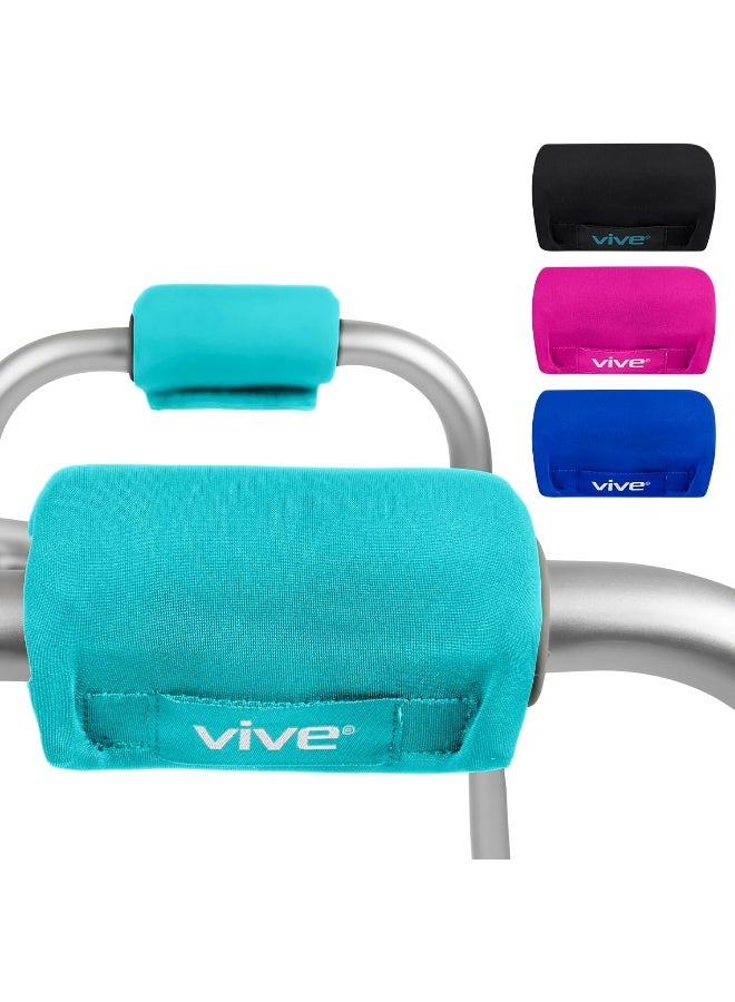 VIVE أغطية مقبض اليد المبطنة للمشاية (عبوة من 2) - وسادة ناعمة ملحقات طبية لمقبض المشاية القابلة للطي - مقبض مريح للبالغين وكبار السن - مجموعة قبضات ناعمة ومريحة - Image 1