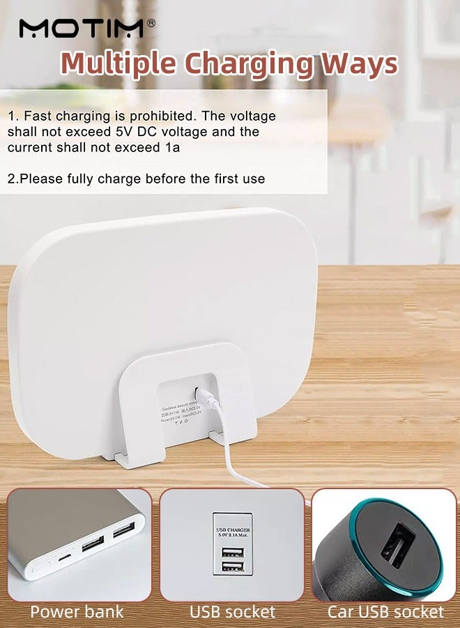 Motim Car Visor Vanity Mirror, 3 Light Modes Rechargeable Car Makeup Mirror, Touch Screen Dimmable Mirror for Truck SUV, 20.5*13.8*1.4cm - Image 4