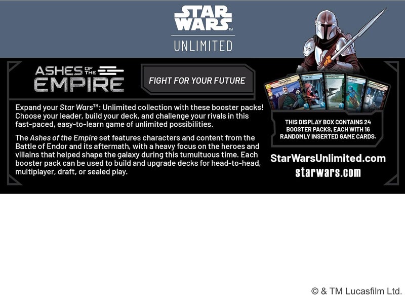 Asmodee Star Wars: Unlimited TCG Ashes of the Empire Booster Display - Image 2