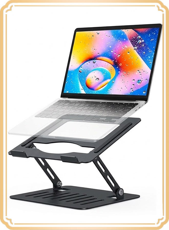 أبيكس حامل متعدد الاستخدام للكمبيوتر المحمول والأجهزة اللوحية - قابل للتعديل ومصنوع من الفولاذ الكربوني، قاعدة مريحة قابلة للطي محمولة مع تبريد مناسب، متوافق مع أجهزة من 10 إلى 15.6 بوصة - Image 1