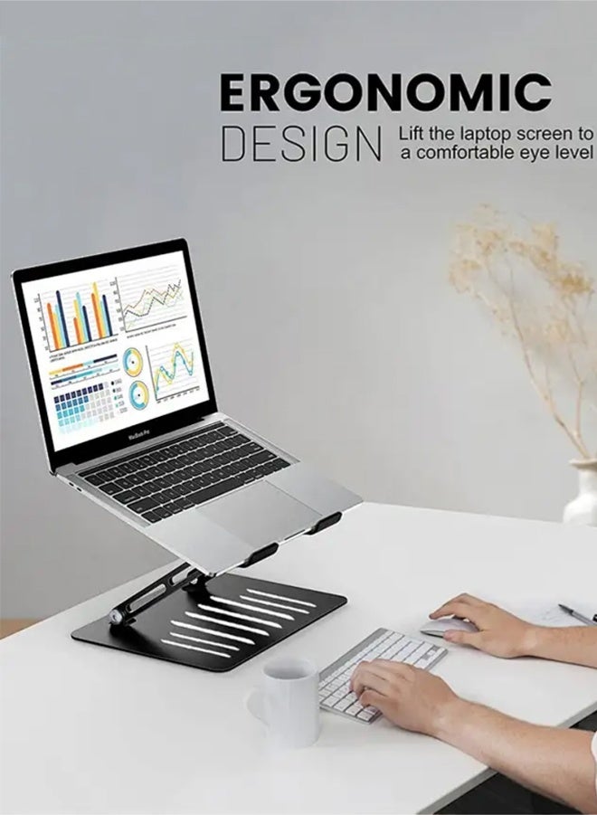 أبيكس حامل متعدد الاستخدام للكمبيوتر المحمول والأجهزة اللوحية - قابل للتعديل ومصنوع من الفولاذ الكربوني، قاعدة مريحة قابلة للطي محمولة مع تبريد مناسب، متوافق مع أجهزة من 10 إلى 15.6 بوصة - Image 4
