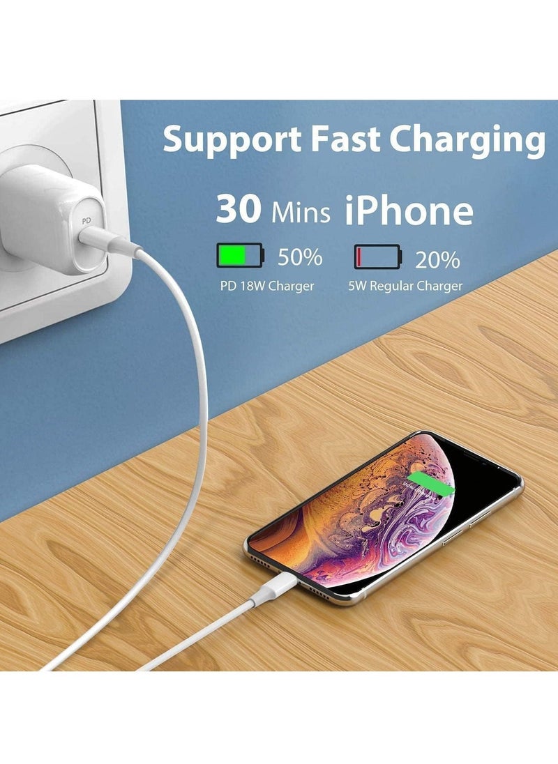 USB TYPE C CHARGING CABLE (IPhone 13 Charger Cable [MFi Certified] USB C to Lightning Fast Charging Cable Compatible for iPhone 13 Pro/13 Pro Max/13/13 mini, ipad 9, 12 mini/12 Pro Max -White 1M) - Image 2