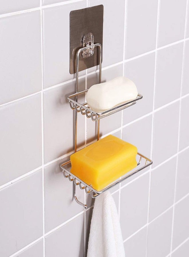 Glitzn Magic Plastic Self Adhesive Sticker Wall Hook Multi-Surface Hooks for Hanging Bathroom Self Corner Shelves Heavy Duty Hook (8 x 8 cm, 4, Count) - Image 2