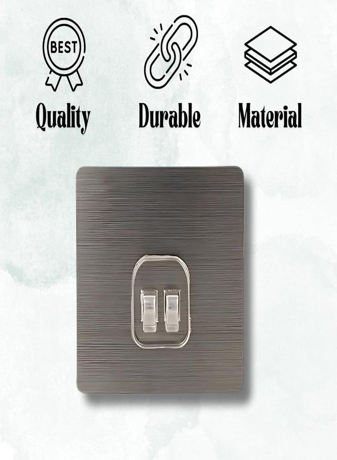 Glitzn Magic Plastic Self Adhesive Sticker Wall Hook Multi-Surface Hooks for Hanging Bathroom Self Corner Shelves Heavy Duty Hook (8 x 8 cm, 4, Count) - Image 5