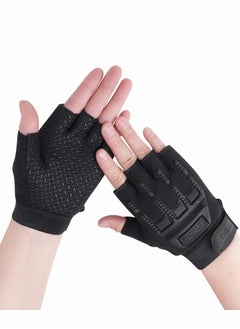 SYOSI Kids Fingerless Cycling Gloves Mittens Breathable Non Slip Half Finger Bike Riding Shockproof Sports Training UV Protection Outdoor Skateboard for Boys Girls 6-10 Years  - Image 1
