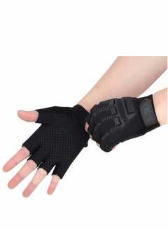 SYOSI Kids Fingerless Cycling Gloves Mittens Breathable Non Slip Half Finger Bike Riding Shockproof Sports Training UV Protection Outdoor Skateboard for Boys Girls 6-10 Years  - Image 5