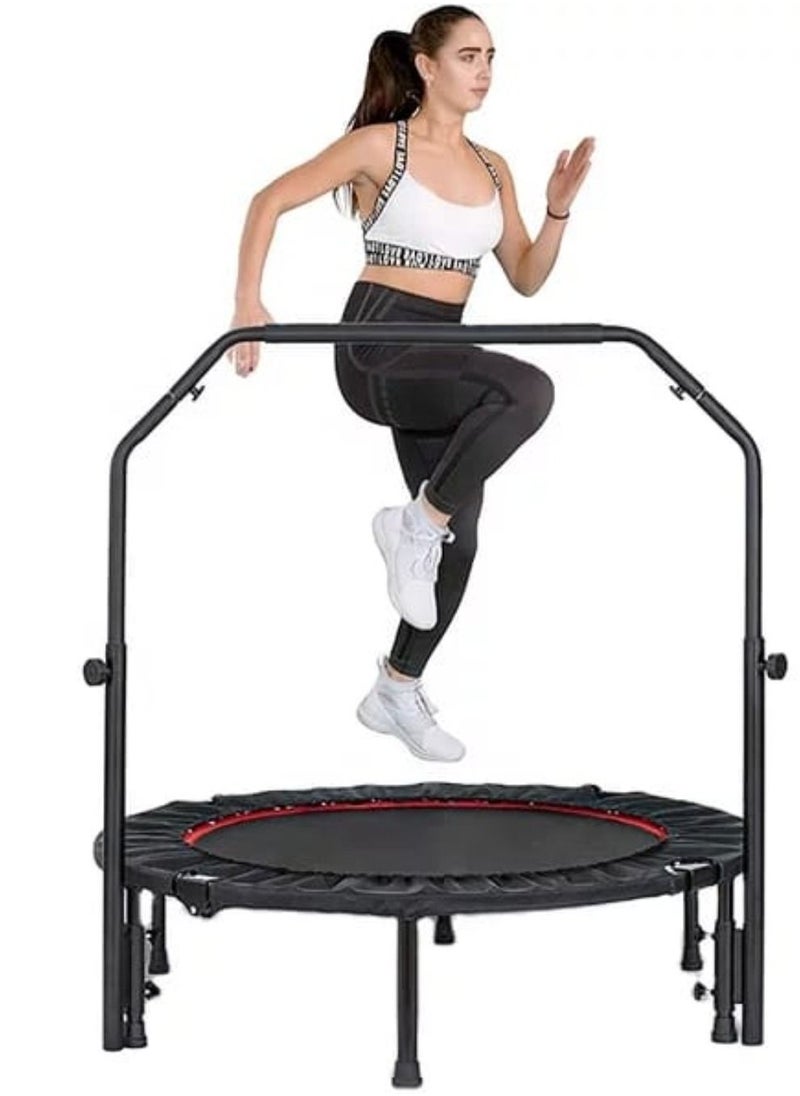 Pure Fun - 40inch Foldable Trampoline Fitness Rebounder with Adjustable Handle, Exercise Trampoline For Adults Indoor/Garden Workout Max Load 330lbs [40inch] - Image 1