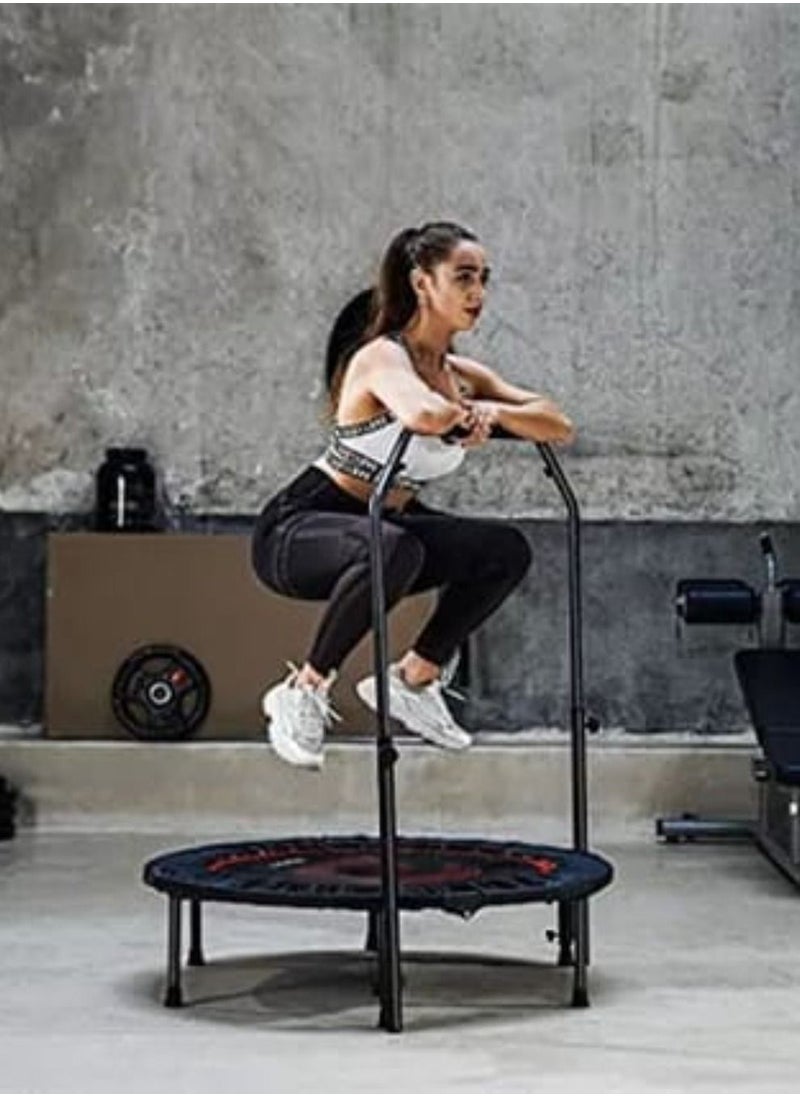 Pure Fun - 40inch Foldable Trampoline Fitness Rebounder with Adjustable Handle, Exercise Trampoline For Adults Indoor/Garden Workout Max Load 330lbs [40inch] - Image 1