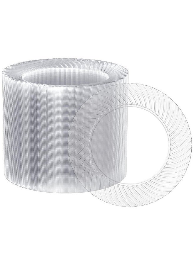 FOCUSLINE FOCUSLINE 7 Inch Clear Plastic Plates, 100 Count Disposable Heavy Duty Salad Dessert Plates, Premium Hard Plastic for Weddings, Parties & Events  - Image 1