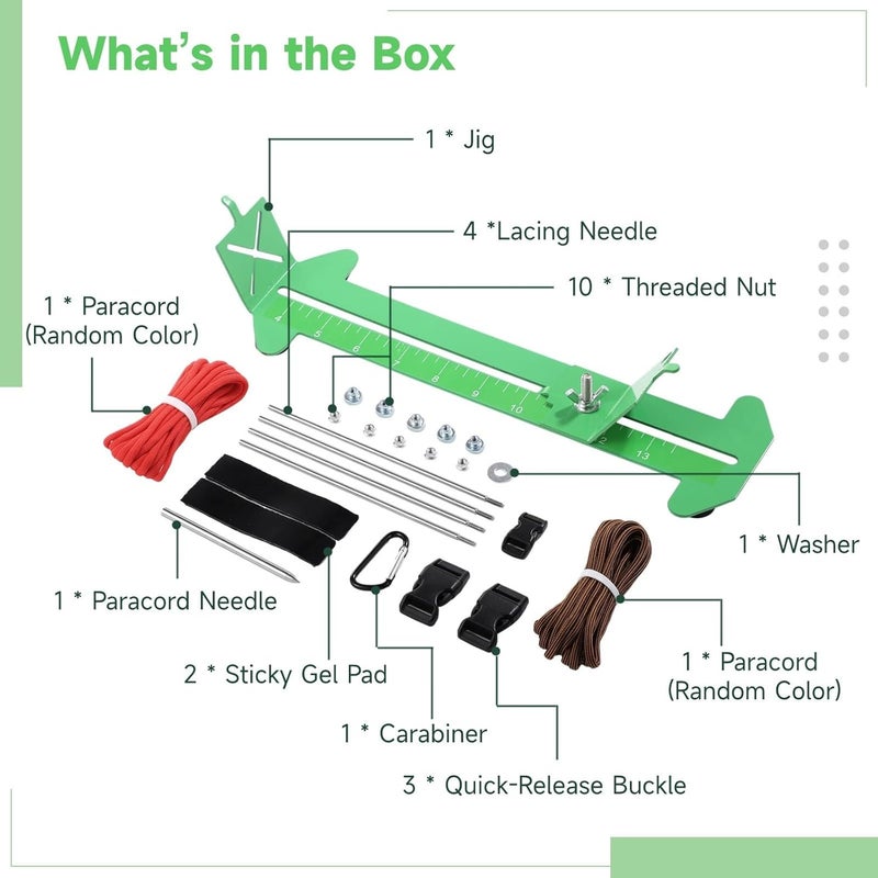 Paracord Bracelet Weaving Jig Kit, Adjustable from 4 to 14 Inches, DIY Tool for Keychains, Belts, and More - Image 2