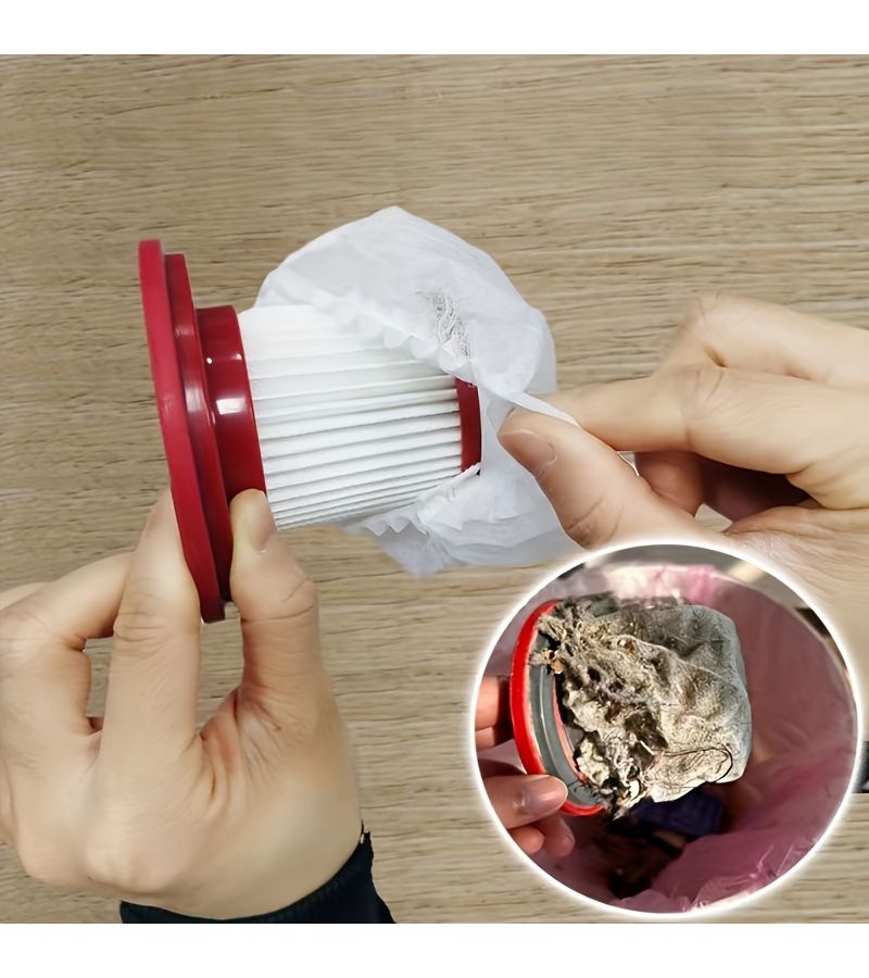80 Pcs White Elastic Disposable Vacuum Filter Bags Universal Fit - Image 3