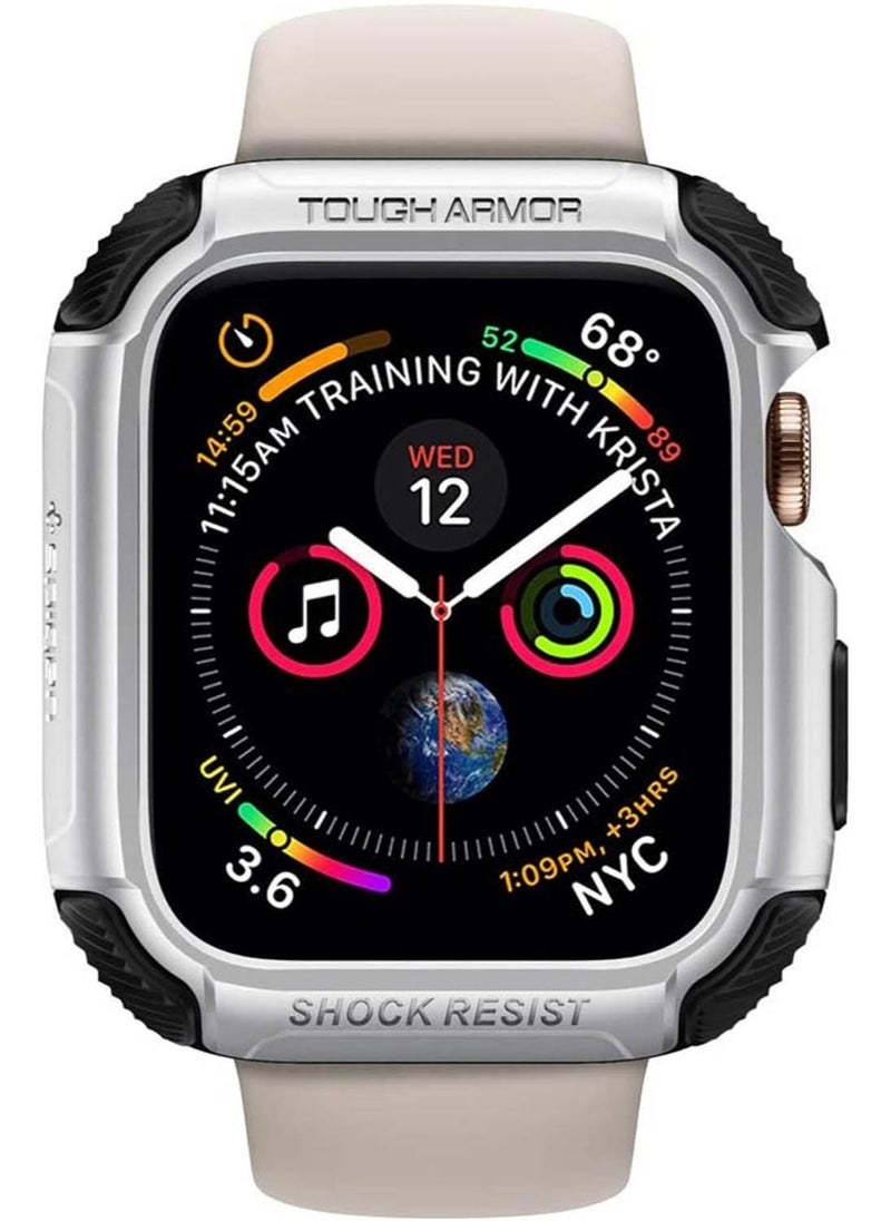 Spigen Tough Armor cover for Apple Watch 44mm Series 6/SE/5/4 - Silver  - Image 1