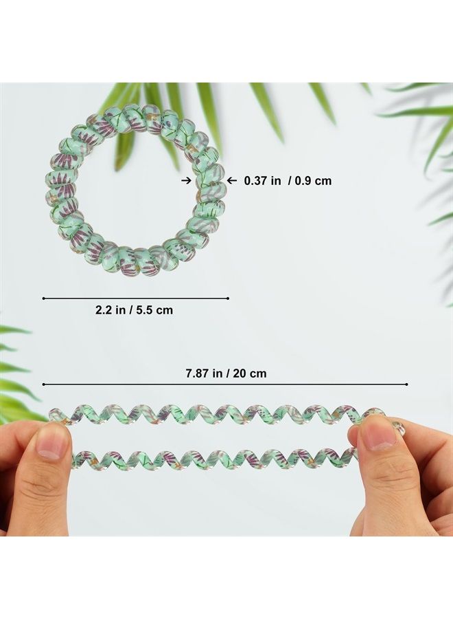JessLab Spiral Hair Ties, 10pcs Assorted Traceless Spiral Hair Ties, Cute Plastic Coil Ponytail Holders, No-Damage Hair Accessory for Women and Girls, Floral  - Image 5