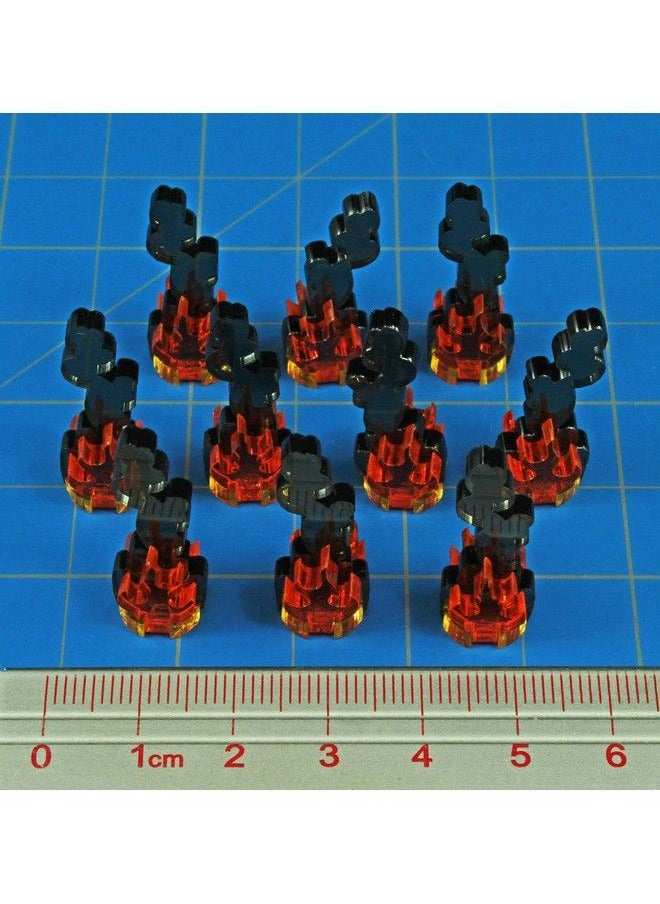 LITKO - Flaming Wreckage Marker ; Burning Wreckage ; Miniature Wargame Fire Marker ; Compatible With Dnd Pathfinder Ttrpg Flame Of War Bolt Action And Other Miniature Games (Micro) - Image 1