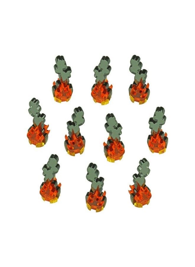 LITKO - Flaming Wreckage Marker ; Burning Wreckage ; Miniature Wargame Fire Marker ; Compatible With Dnd Pathfinder Ttrpg Flame Of War Bolt Action And Other Miniature Games (Micro) - Image 1