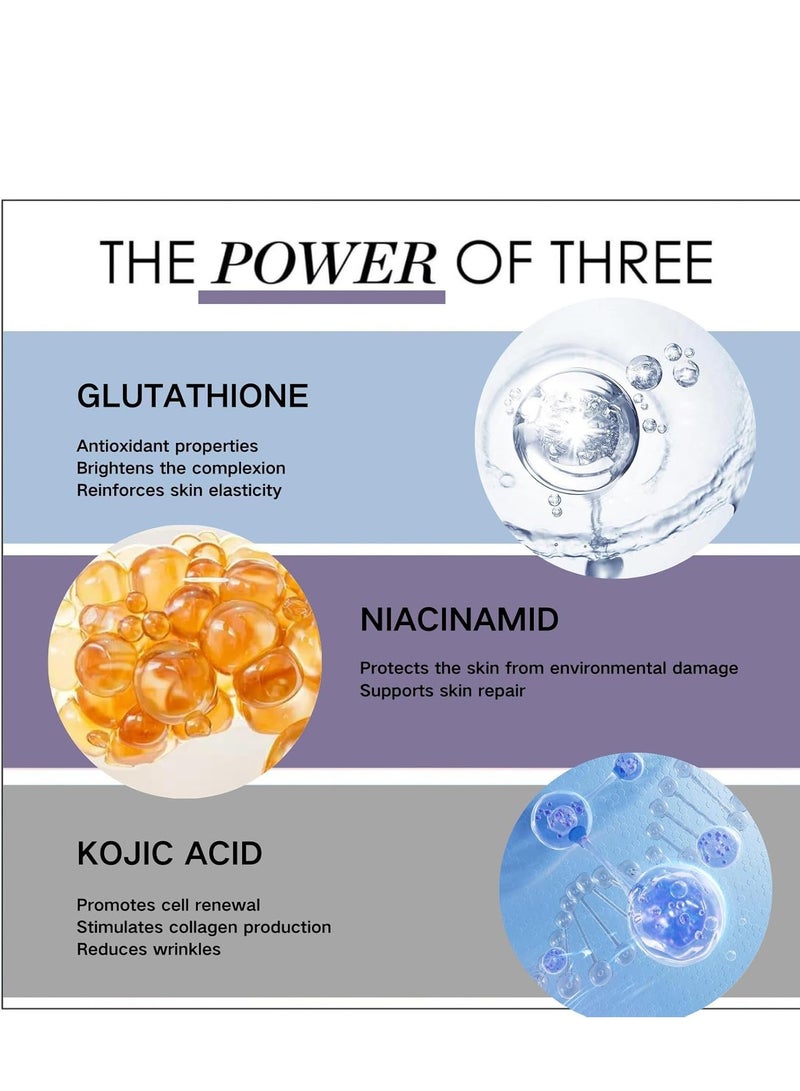 EELHOE Glutathione Serum for Skin Brightening, Azonee Hydrating Face Serum with Kojic Acid & Niacinamide, Reduces Dark Spots, Enhances Skin Tone, 100ml - Image 4