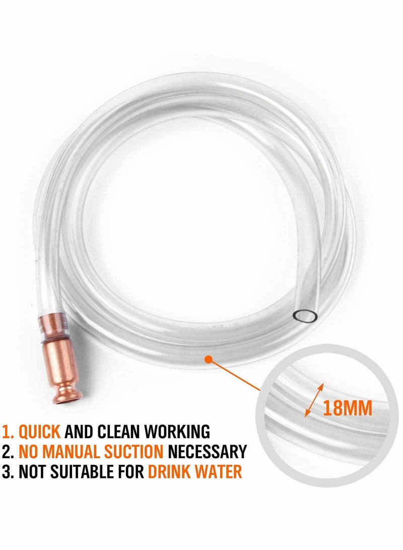 Y&D Gas Siphon 6FT Multi-Purpose Super Easy Pump1/2" Valve Tubing Safe (White)  - Image 2