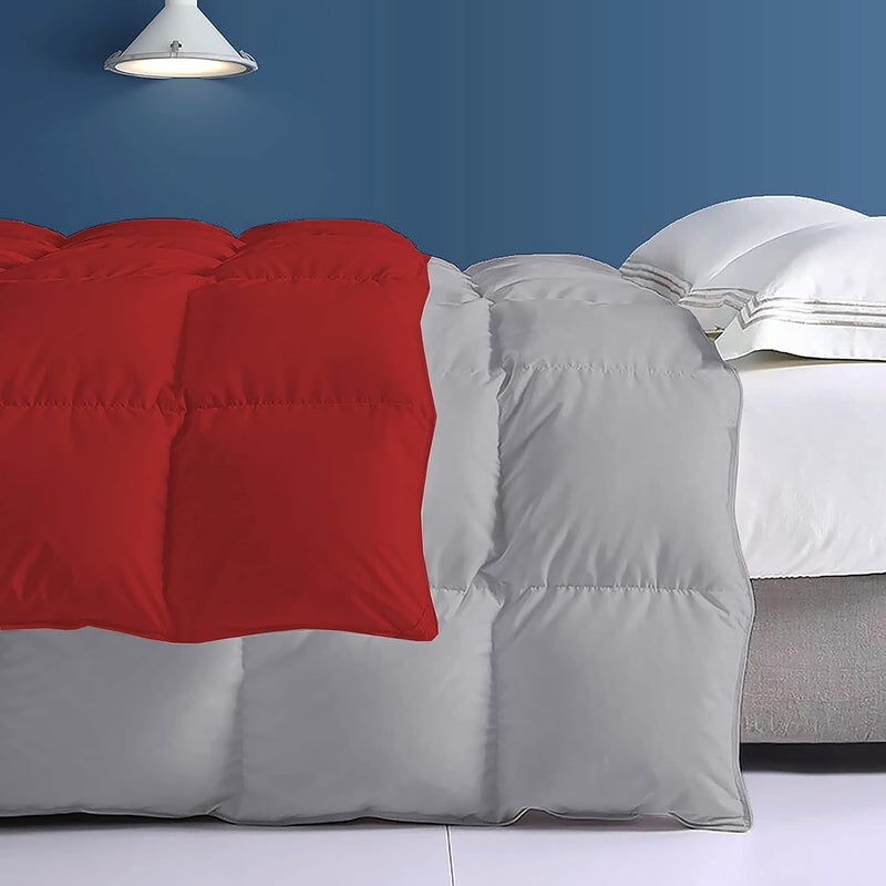 Filbert All Season 200 GSM Comforter Super Soft Fluffy Revesible Comforter 90 x 100 Inches228cm x 254cm Double Bed ComforterSilverBurgundy - Image 4