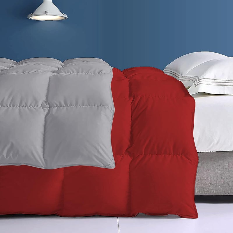Filbert All Season 200 GSM Comforter Super Soft Fluffy Revesible Comforter 90 x 100 Inches228cm x 254cm Double Bed ComforterSilverBurgundy - Image 3