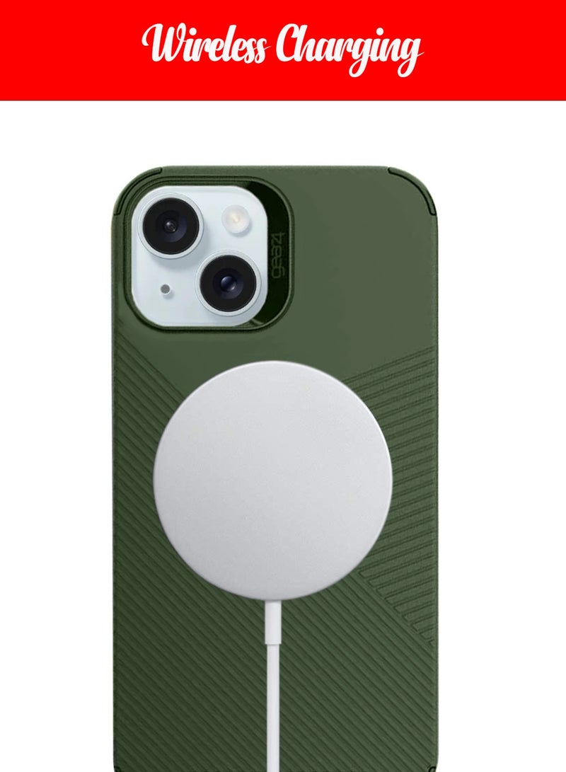 Gear4 Gear4 MagSafe Compatible Case with D3O® Reinforced Back Plate Case Cover for Apple iPhone 15 – Green  - Image 5