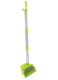 Xifando Xifando Extendable Long Handle Broom and Dustpan Set, Stainless Lightweight Upright Standing Broom and Dustpan Combo for Kitchen Lobby Office Living Room Household Indoor or Outside (Green)  - Image 2