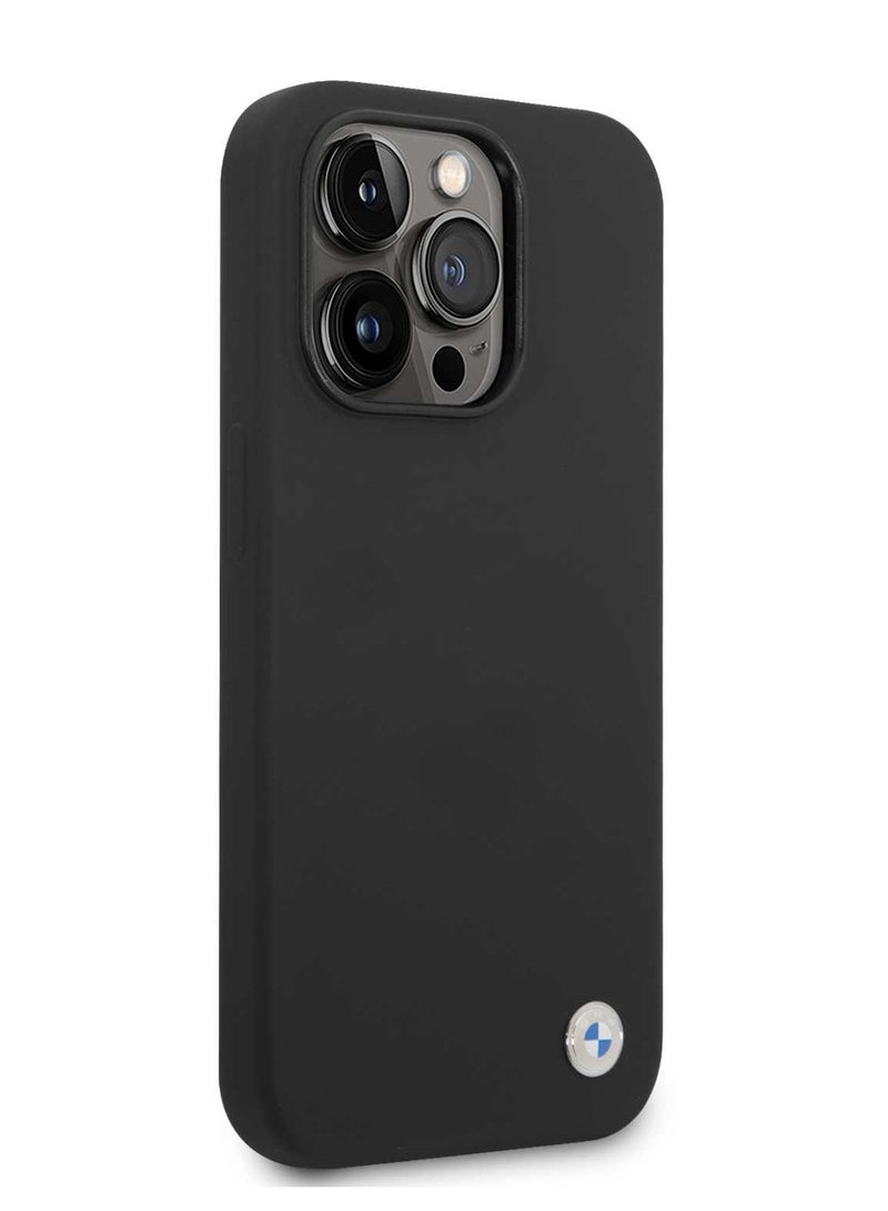 BMW Silicone Case with Metal Logo for iPhone 15 Pro - Black - Image 5