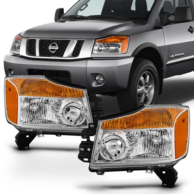 For 20042015 Nissan Titan 0407 Armada Pickup Headlights Headlamps Driver Passenger Side Pair Set