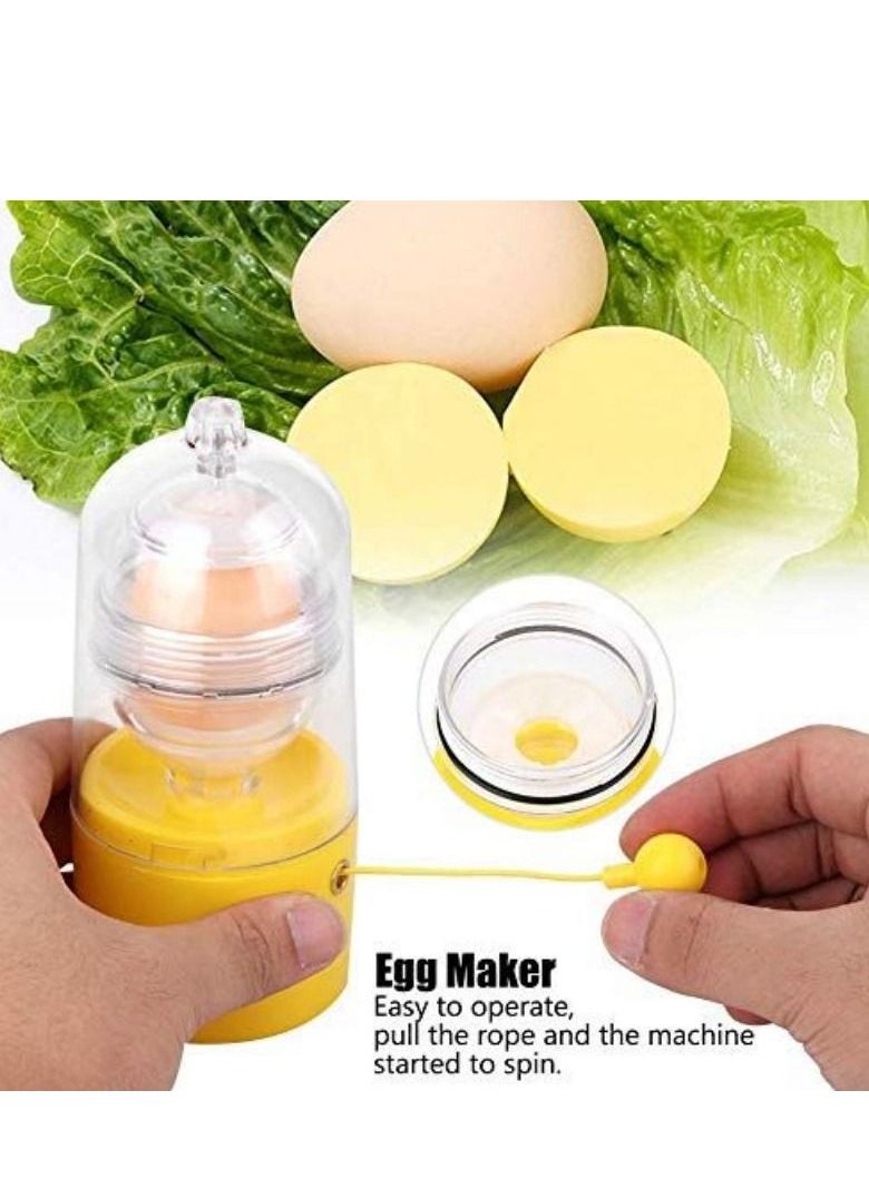 Cool Baby COOLBABY Golden Egg Scrambler Shaker Whisk Hand Powered Golden Egg Maker Eggs Yolk Manual Pull Rope Egg Puller White Mixer Kitchen Gadgets  - Image 5