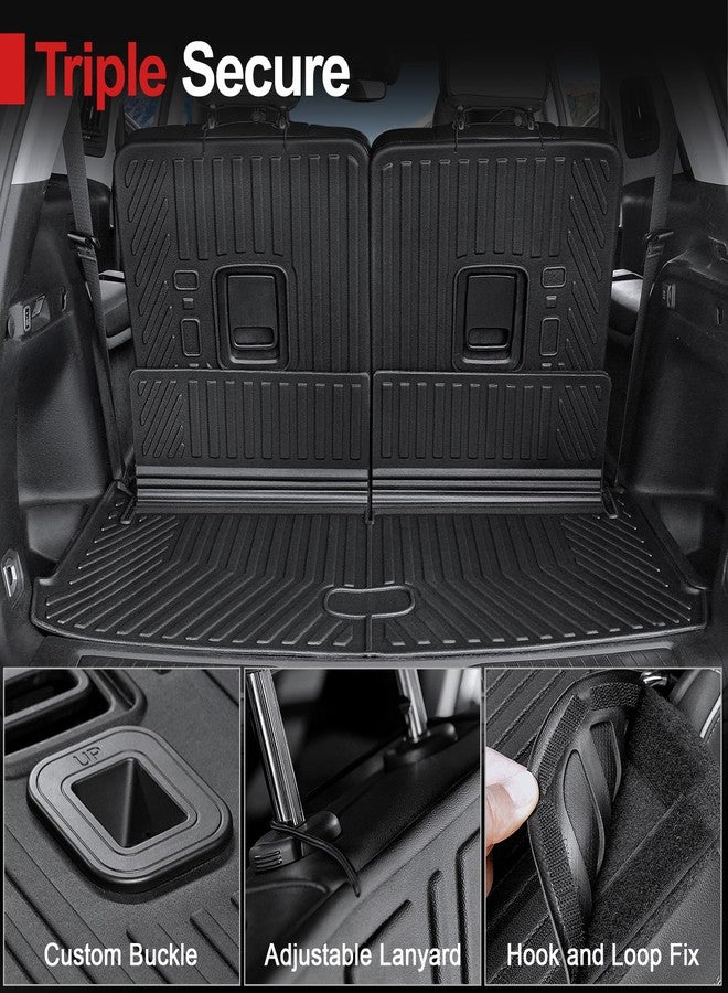 HOUCLEMIC Cargo Mat for 2021-2025 Jeep Grand Cherokee L, All Weather TPE Car Mats Rear Cargo Liner Trunk Mat with Seat Back Cover for 2025 Jeep Grand Cherokee L Accessories - Image 3