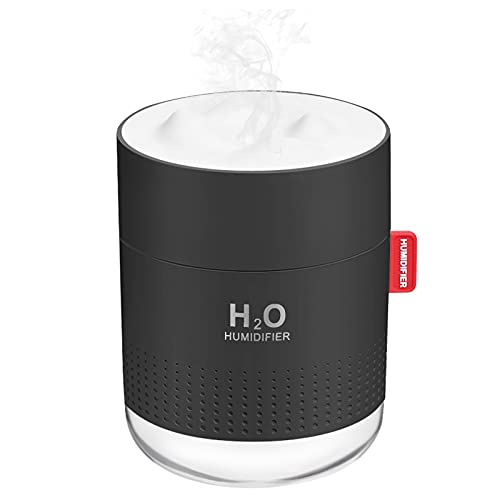 MOVTIP Portable Mini Cool Mist Humidifier, 500ml USB Personal Desktop Humidifier for Baby Bedroom Travel Office Home, Auto Shut-Off, 2 Mist Modes, Super Quiet (Black) - Image 1