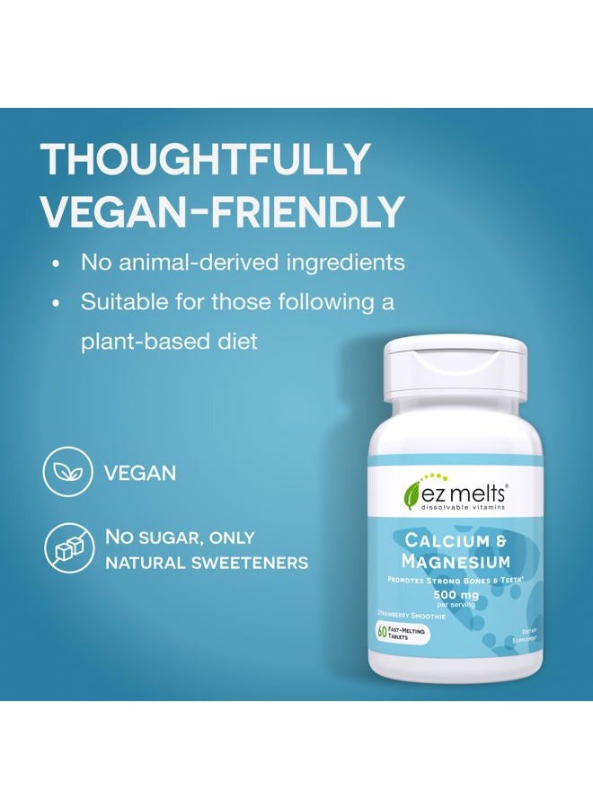 EZ Melts Dissolvable Calcium and Magnesium Supplement with Vitamin D3, Sugar-Free, 1-Month Supply - Image 2