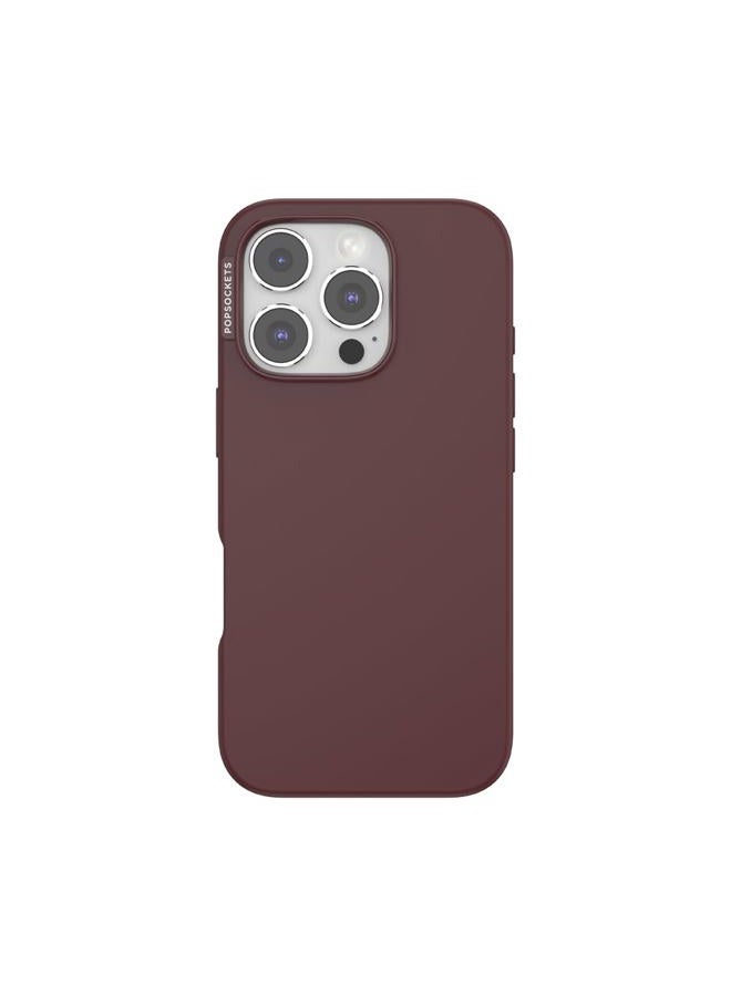POPSOCKETS iPhone 16 Pro Case Compatible with MagSafe, Phone Case for iPhone 16 Pro, Wireless Charging Compatible, Case Only - Oxblood - Image 1